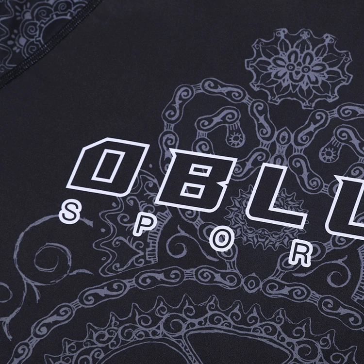 OEM Custom Jiu Jitsu Rash Guard Long Sleeve Stretchy BJJ and MMA Gear Martial Arts Wear Automated cutting sublimation rashguard
