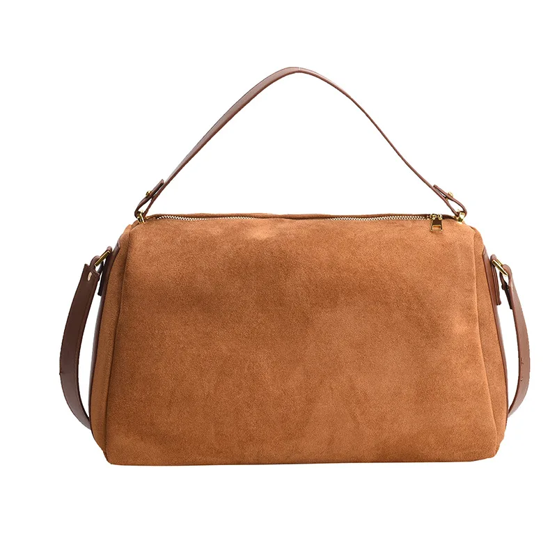 2024 Female Fashion Designer New High Quality Suede Panel Shoulder Underarm Bag Retro Crossbody Bag Luxury women Totes Wallets