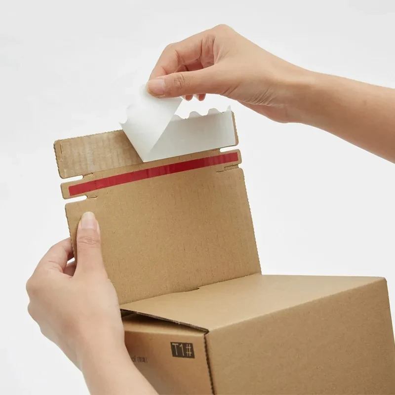 Wholesale Zipper Carton Box Shipping Corrugated Cardboard Storage Carton Box with Zipper Tear Strip