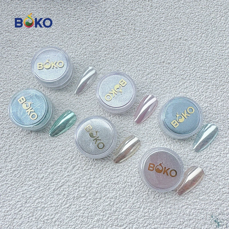 BOKO Moonlight Powder Ins Style Nail Glitter Metallic Pigment Chrome Mirror Powder Rubbing on Nail Dust