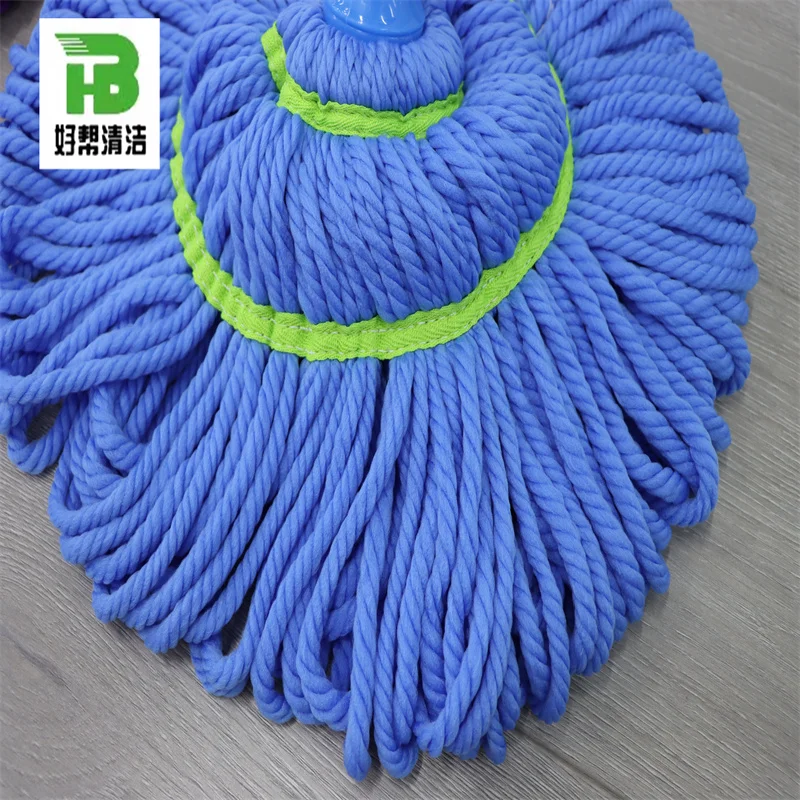 Xingtai home floor cleaning microfiber yarn twist mop with stainless steel handle