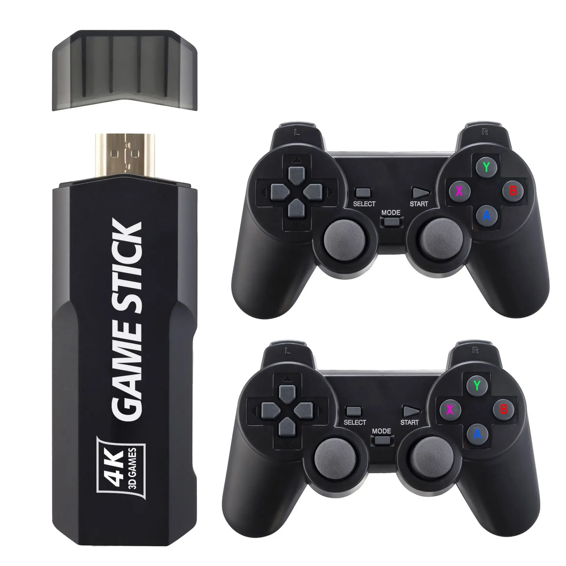 Retro Game Stick 4k Hd Tv Video Game Dongle Ps1 Emulators Double 2.4g Wireless Gamepad Controller 3d consolas de videojuegos