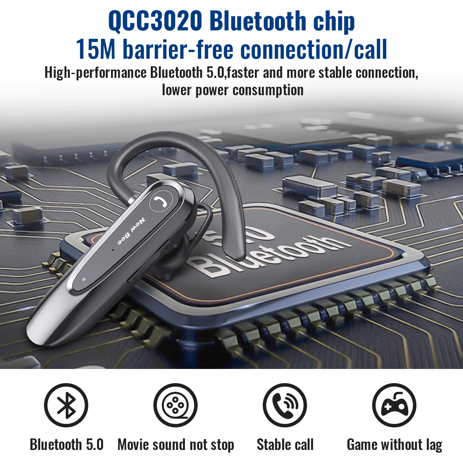 Оптовая продажа новинка наушники Bee B45 с функцией шумоподавления Bluetooth 5 2 беспроводная гарнитура для