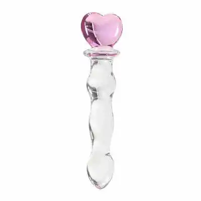 female masturbation heart shape handmade glass dildo
