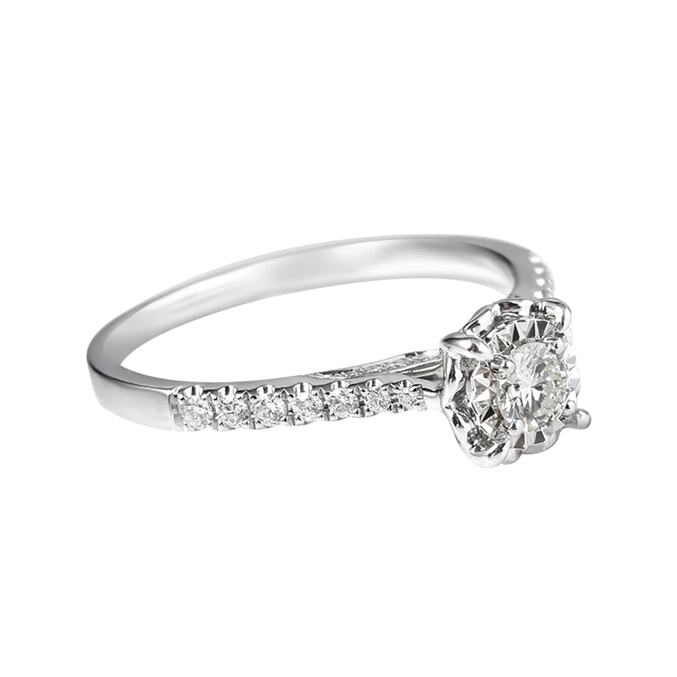 
New Fashion Exquisite Princess Jewelry 18k White Gold Diamond Ring For Women 