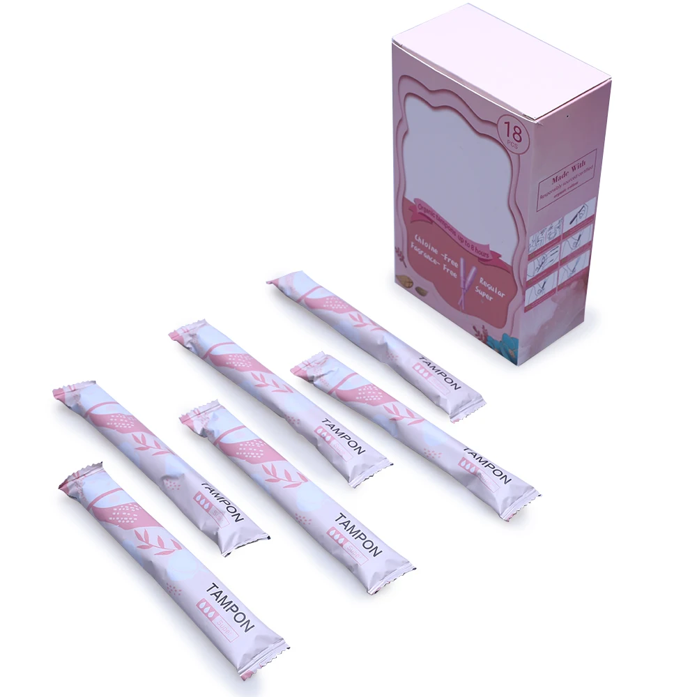 Private Label Organic Disposable Menstrual Tampons With Applicator