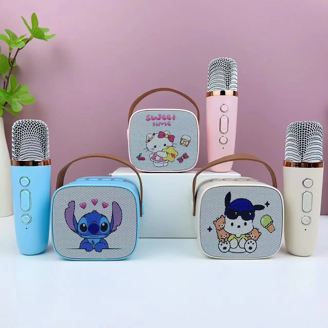 Cartoon Kuromi Cinnamoroll Wireless Sing Speaker System Kawaii Melody Kids Singing Speaker Toys with one Microphone