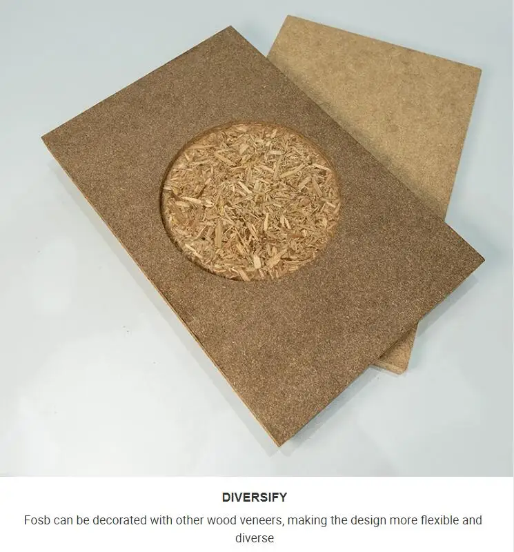 Fosb 1220X2440 9mm 12mm 15mm 18mm 22mm Strong Waterproof Particle Board Fine Surface Osb For Cabinet