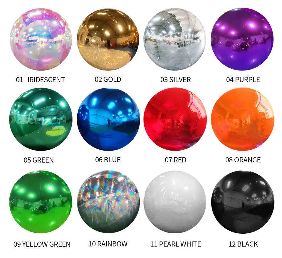 giant inflatable silver ball event decor outdoor floating large pvc balloon reflective spheres silver inflatable mirror ball