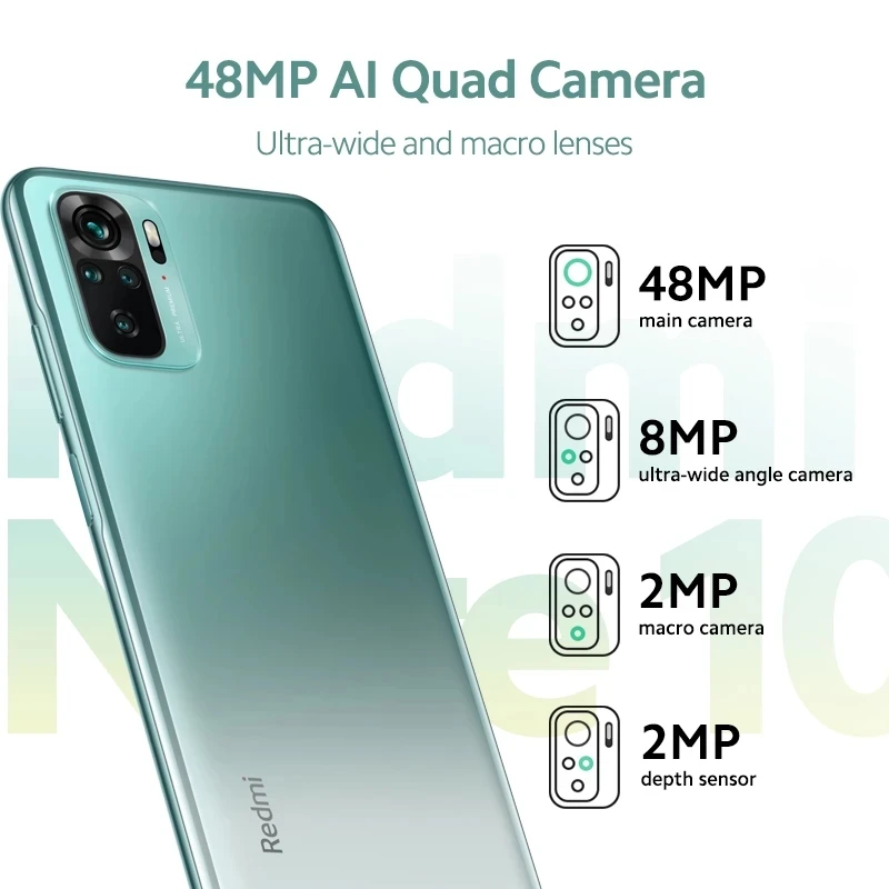  Смартфон Xiaomi Redmi Note 10 4 + 128 ГБ 6 43 дюйма Snapdragon 678 5000 мА