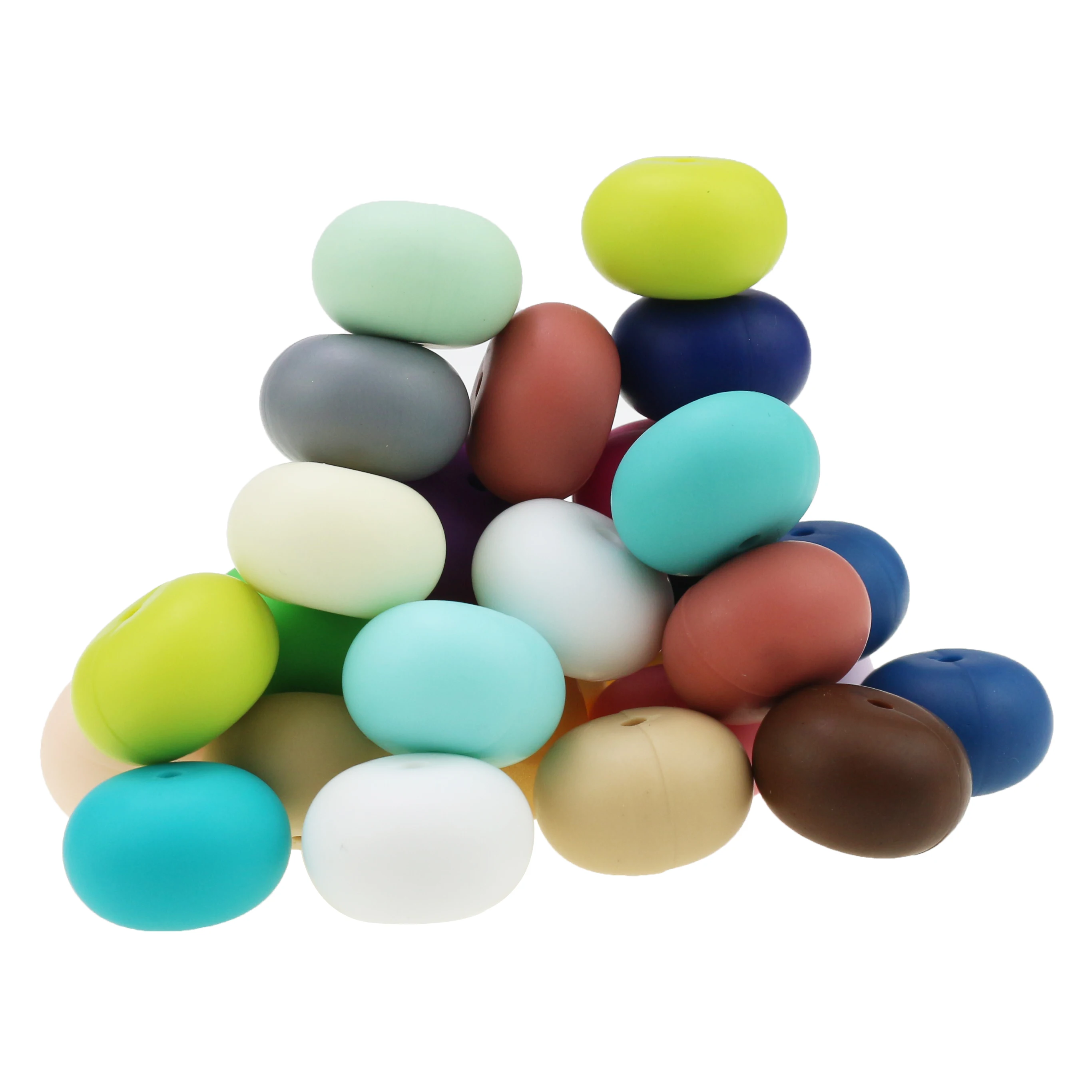 Factory Wholesale Rainbow Silicon Chew Teething Round Beads Baby Teether Sensory Toy BPA Free Abacus Silicone Beads New