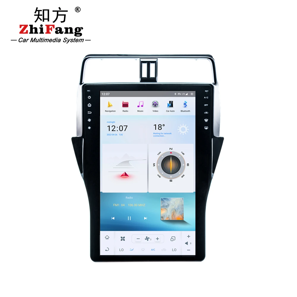 Car DVD radio gps navigation player for Toyota Prado150 2018 2019 with radio fm am canbus