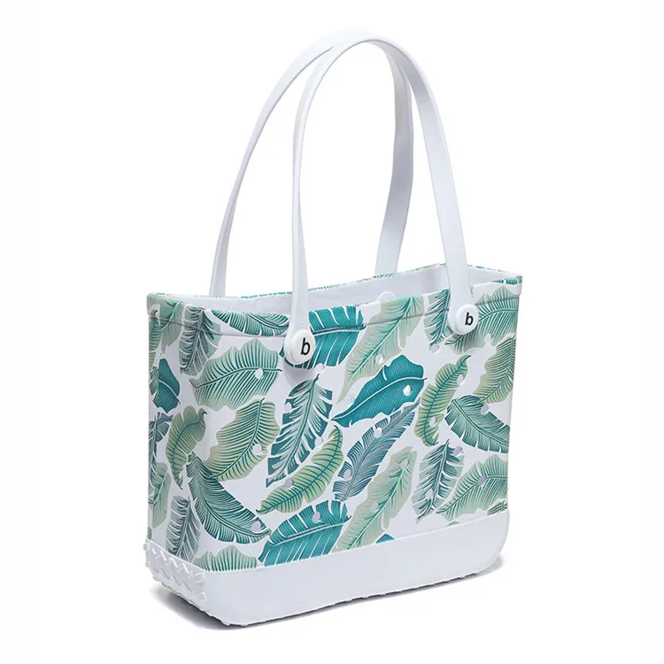 Оптовая продажа, женские пляжные водонепроницаемые резиновые сумки, большая модная пластиковая силиконовая сумка из ЭВА с отверстиями, женские сумки-тоут