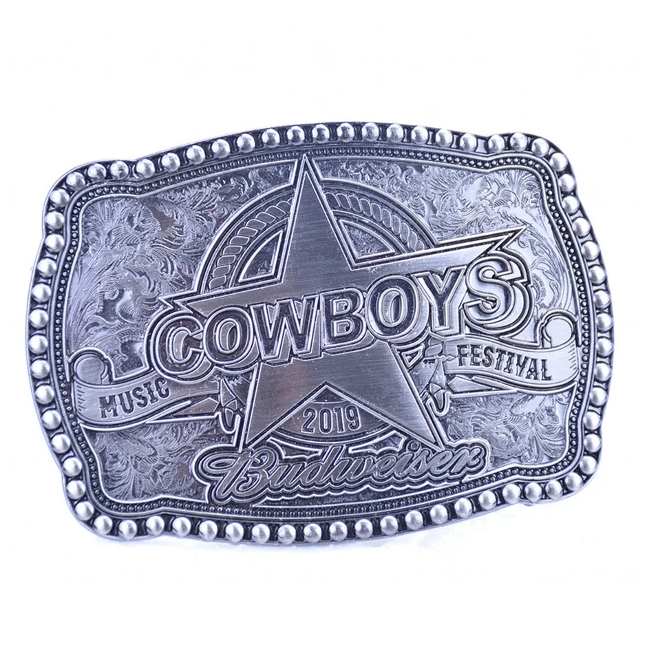 Metal belt buckle manufacturers designer  cowboy leather belt with buckle for men