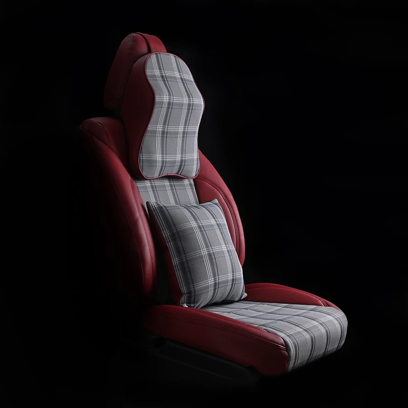 Чехол для автомобильного сиденья из ПВХ кожи с VW MK7 Clark Tartan плед GTD GTE GTI Grey темно-синие чехлы на автомобильные в индивидуальном стиле