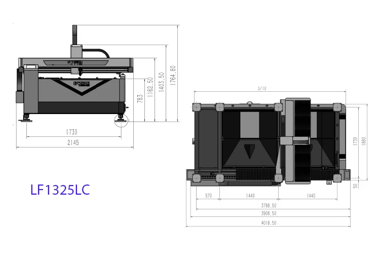 G.WEIKE 8 feet x 4 feet up to 1.5kw Fiber Laser plus co2 laser dual laser cutting machine for cutting metal and non-metal