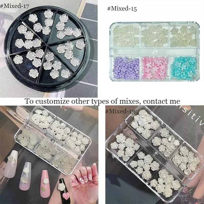 Украшение для ногтей с 3D изображением белых аурорас камелии ювелирные изделия стразы акриловый дизайн Свадебный маникюр цветы подвески из смолы