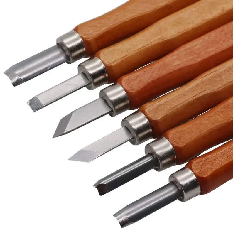 12 PCS Hobby Annatto Graver Alloy Steel Wood Craving Knife Set