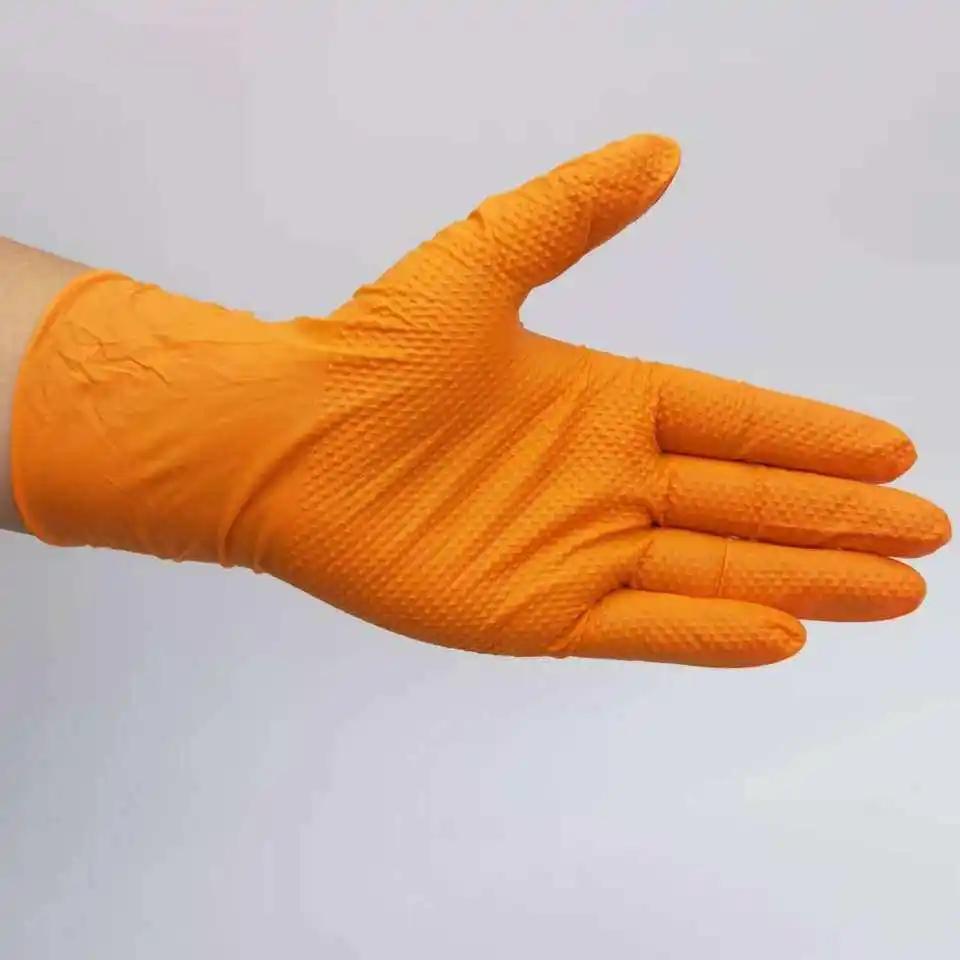 UT guantes de segurida 8mil Cut Resistant Super Elastic Gloves Diamond Nitrile Gloves Diamond Texture Safety Nitrile Work Gloves