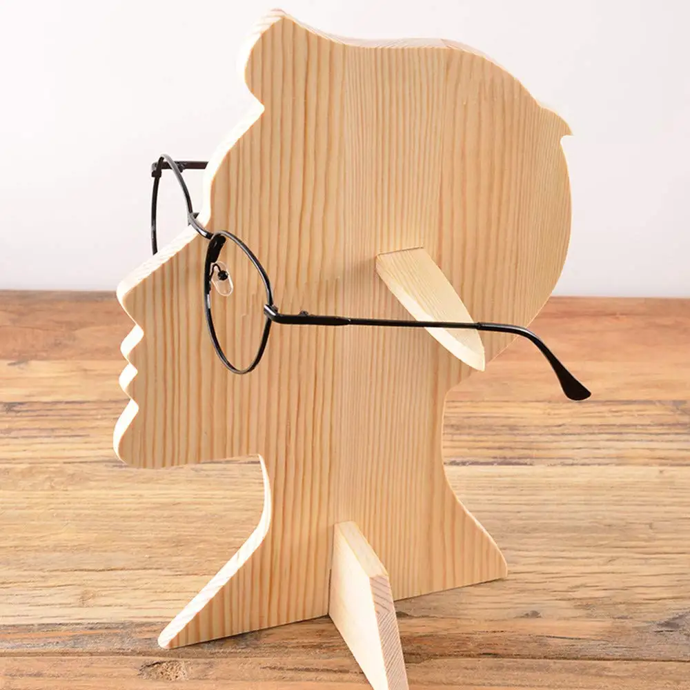 
Wood Carving Eyeglasses Spectacle Holder Stand Wooden Eyeglass Frame Rack Display Stand 