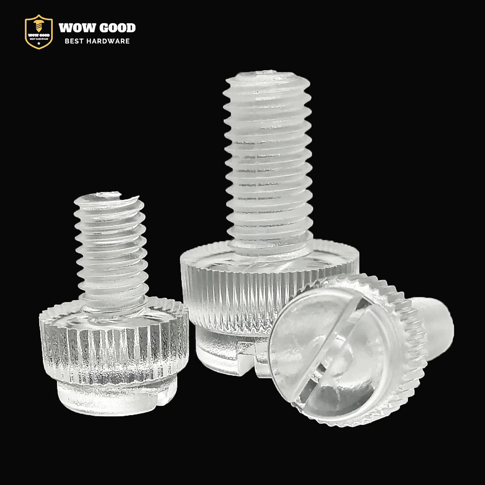 M3 M4 M5 M6 M8 Acrylic Clear Transparent Plastic Knurl Slotted Head Adjust Knurled Twist screw Hand Tighten Thumb Bolt Screw DIY