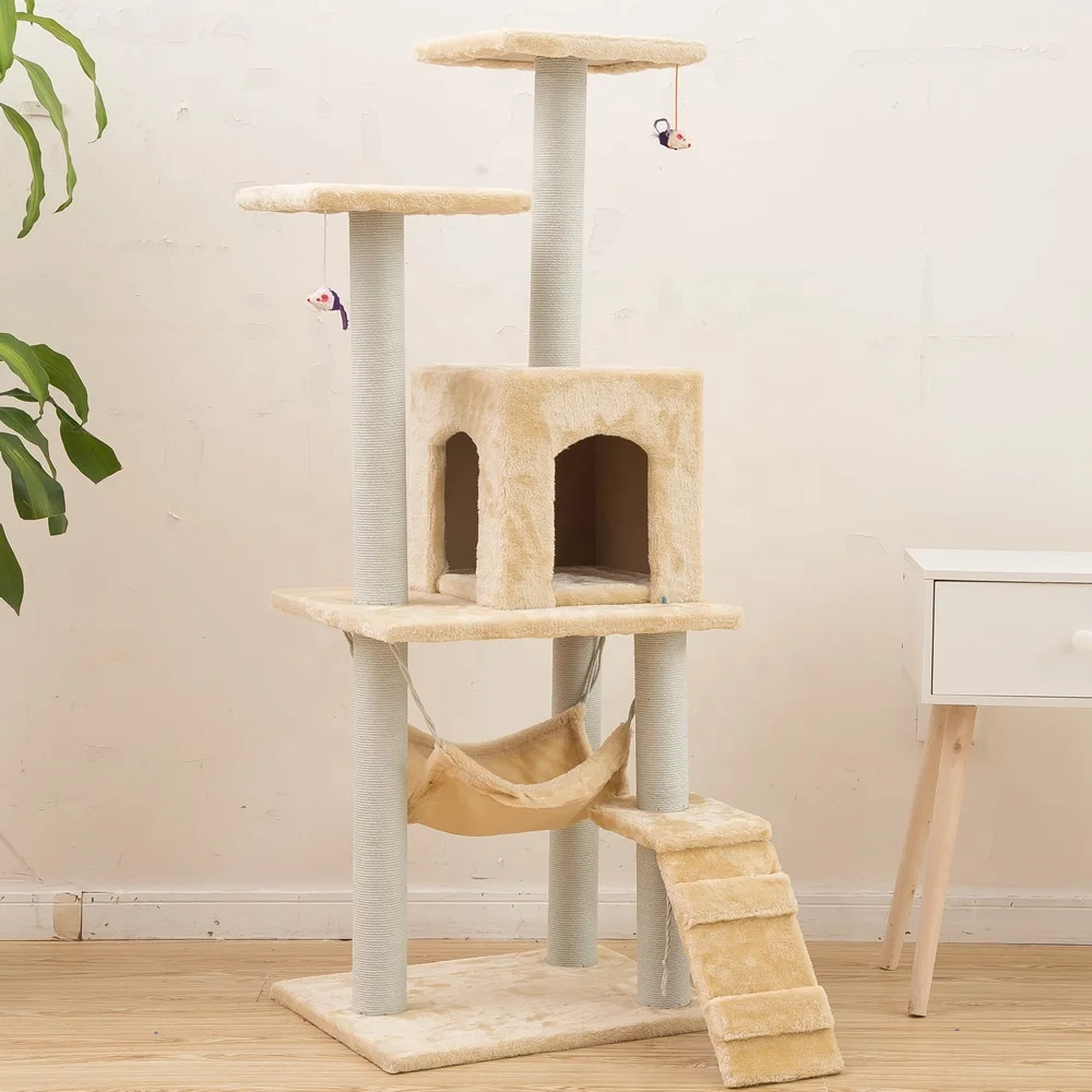Plush Cute Style Cat Sisal Scratching Toy Portable  Cat Scratcher Tree cat tree integrated natural safety toys house