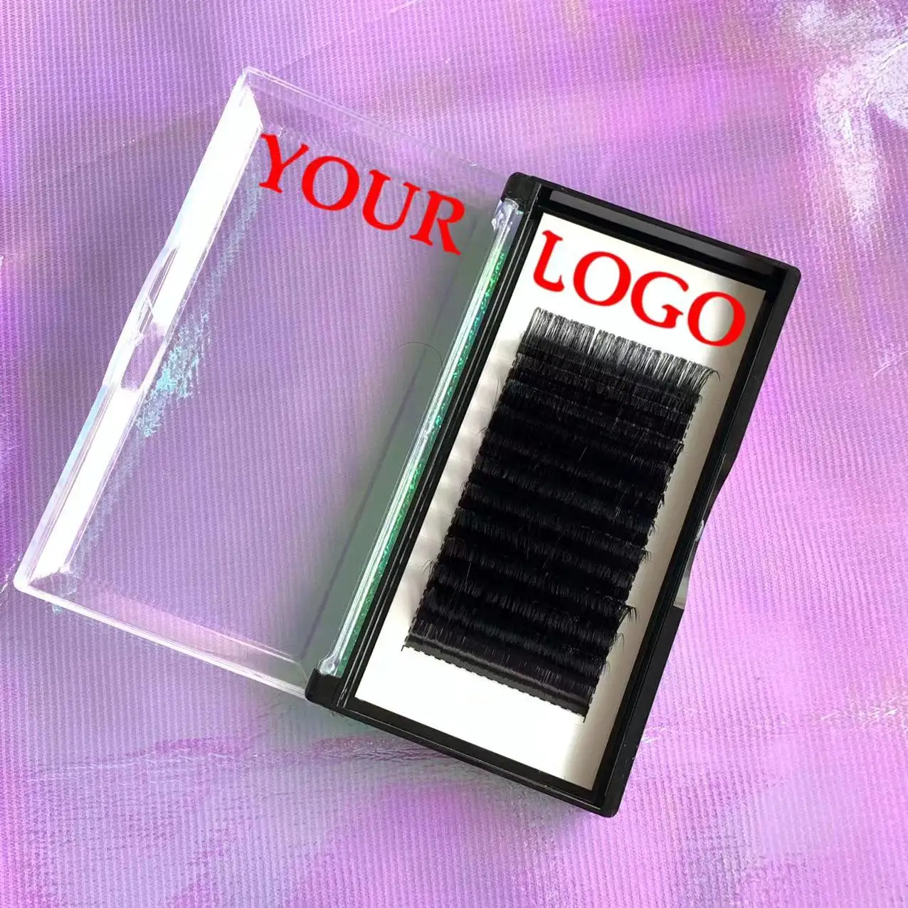 free sample individual trays eyelash extension volume 0.03 0.05 C CC D DD curl mink custom eyelash box matte black lash vendors
