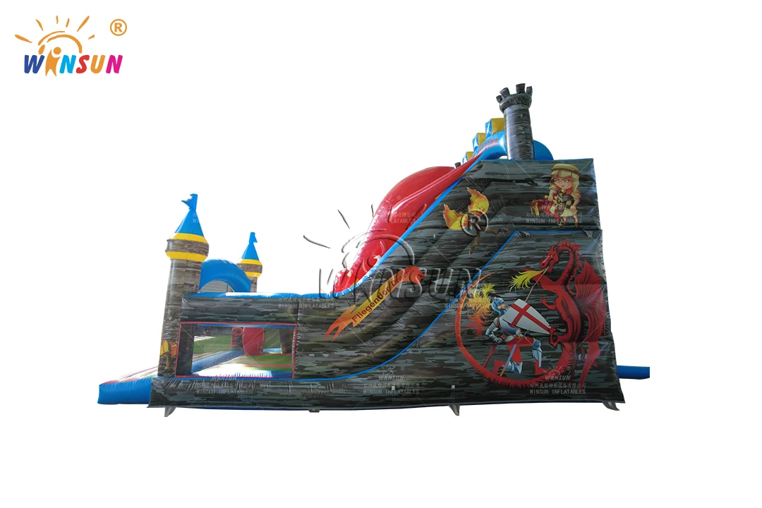 High quality outdoor house free time fun dry inflatable slides for kids inflatable wet dry slide