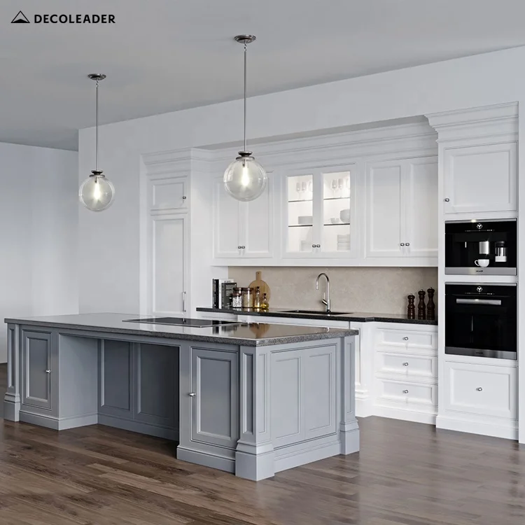 American Shaker Door Kitchen Cabinet For Sale with Island