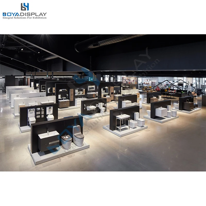 Customize High-end basin bathroom ware faucet display rack stand for showroom