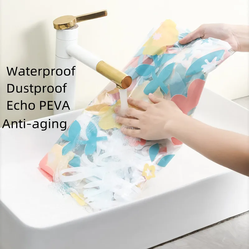 Ready To Ship PEVA Flower Printed Washing Machine Washer Dryer Dust Cover