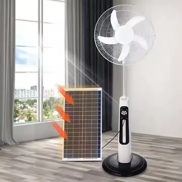 Ventilador 16 inch solar fan portable rechargeable stand solar fan with solar panel