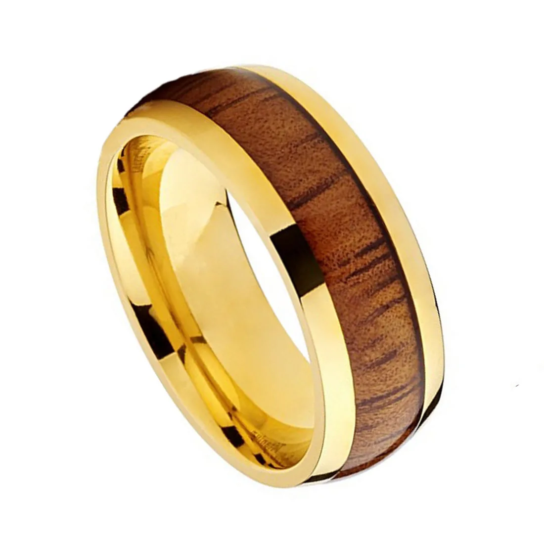 Polished Shiny Yellow Plated Grooved Tungsten Carbide Ring Mens Ring Hot Sale in Brasil