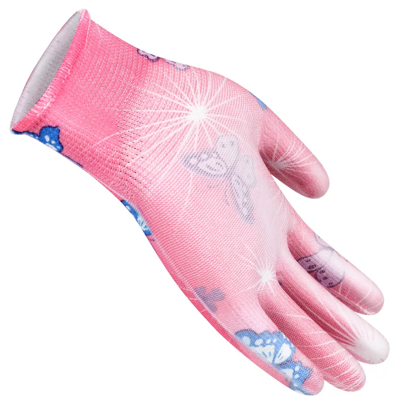 Super Quality Industrial Manufacturer strong Elasticity 13 Gauge String Knit Safety Work Pu Finger Coating Hand Glove