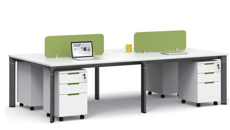 I Shaped Modula Modern 4-Person split Office Furniture Staff Workstation steel frame
