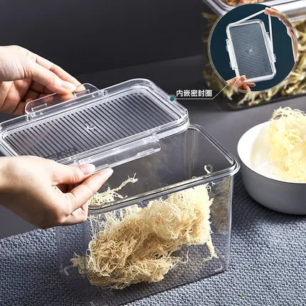 Exquisite workmanship 1800ml transparent solid quality plastic Sealed food storage box container