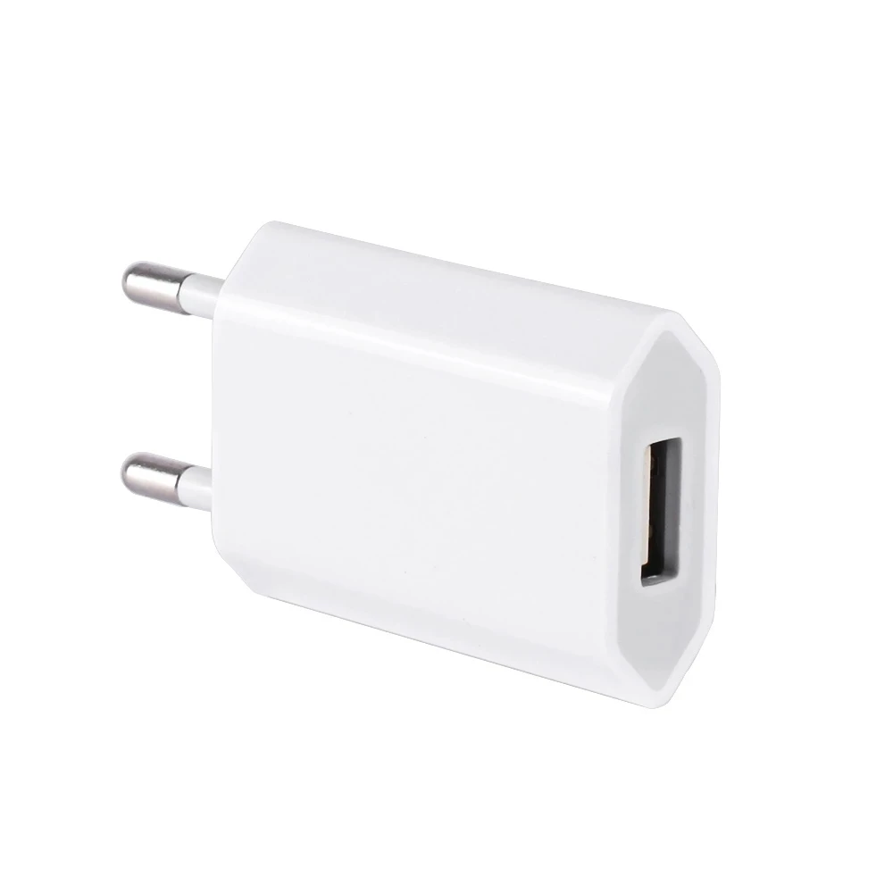 
Wholesale EU/US original quality 5V/1A fast wall-mounted power adapter cable USB charger for apple 