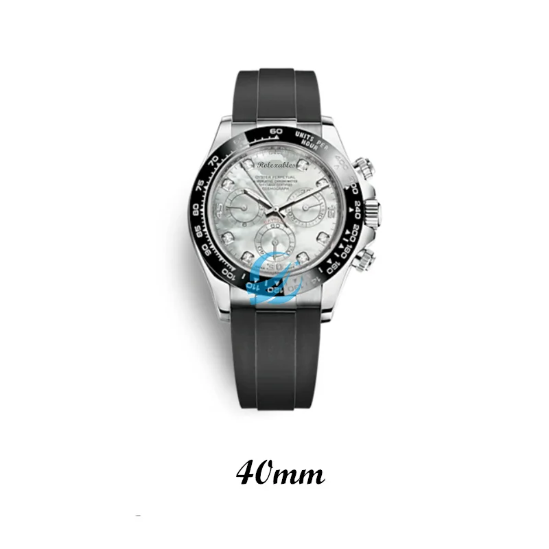 Wholesale Custom Mechanical Watches Daytone Luxury Diamond Watch Silicone Strap RLX Style