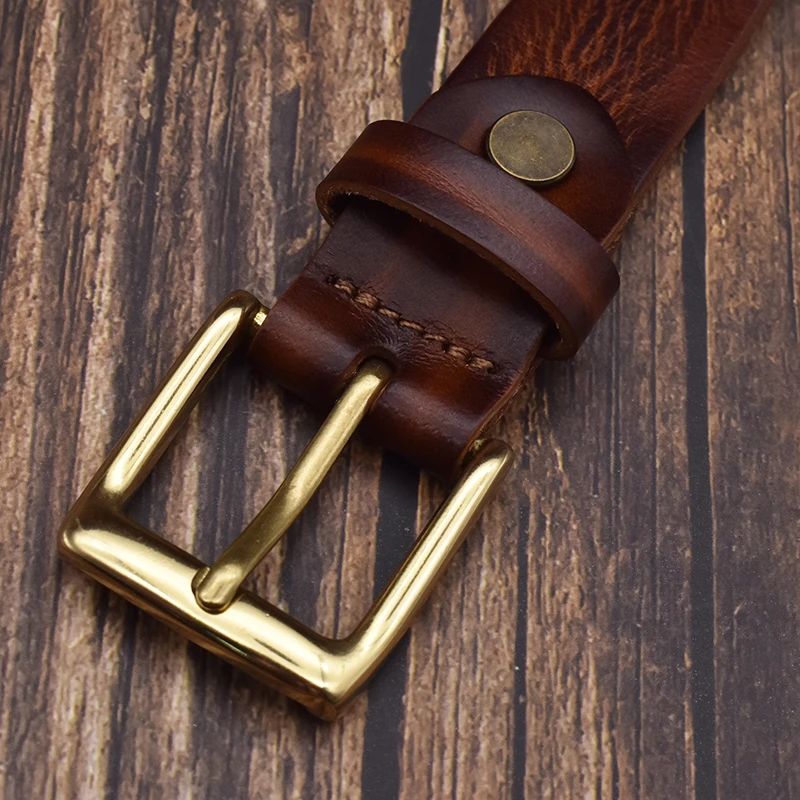 Women Fashion Buckle Full Grain Leather Ladies Slim vintage Belt