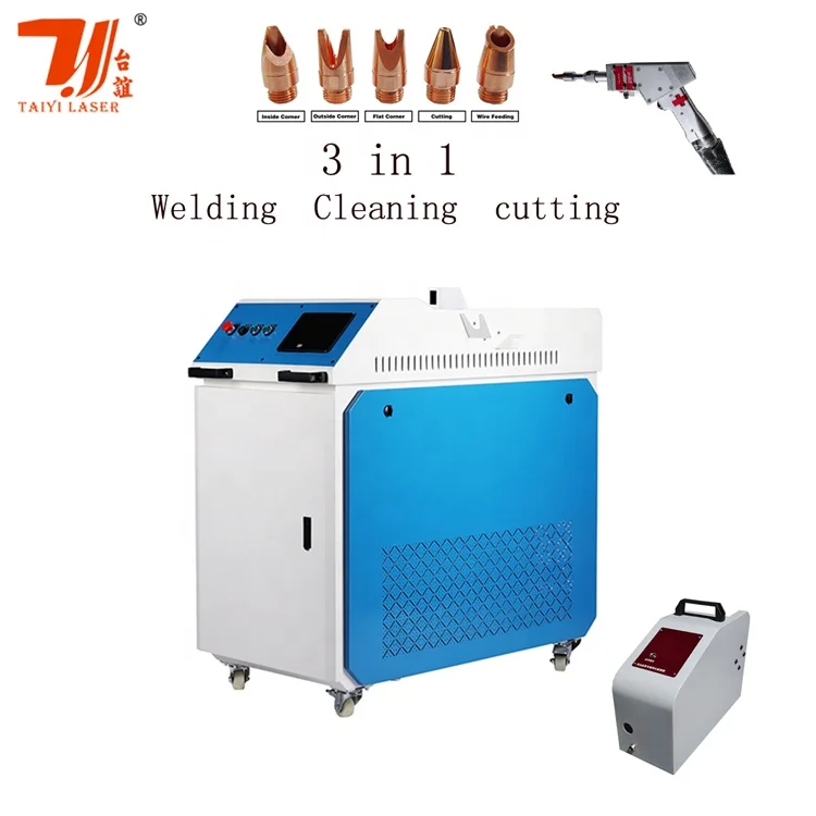 Handheld Laser Rust Removal Tool Raycus 1000W 1500W 2000W 3 in 1 Welding Cutting Continuous Fiber Laser Cleaning Machine