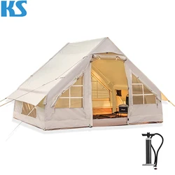 Easy Set Up Multi Persons Cabin Large Room Glamping Waterproof Inflatable House Air Tent Outdoor Inflatable Camping Tent