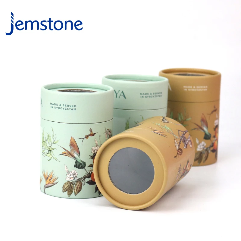 Eco Friendly Chocolate Gift Cardboard Cylinder Packaging Boxes Gift Packaging Paper Tube Boxes With Clear Pvc Window