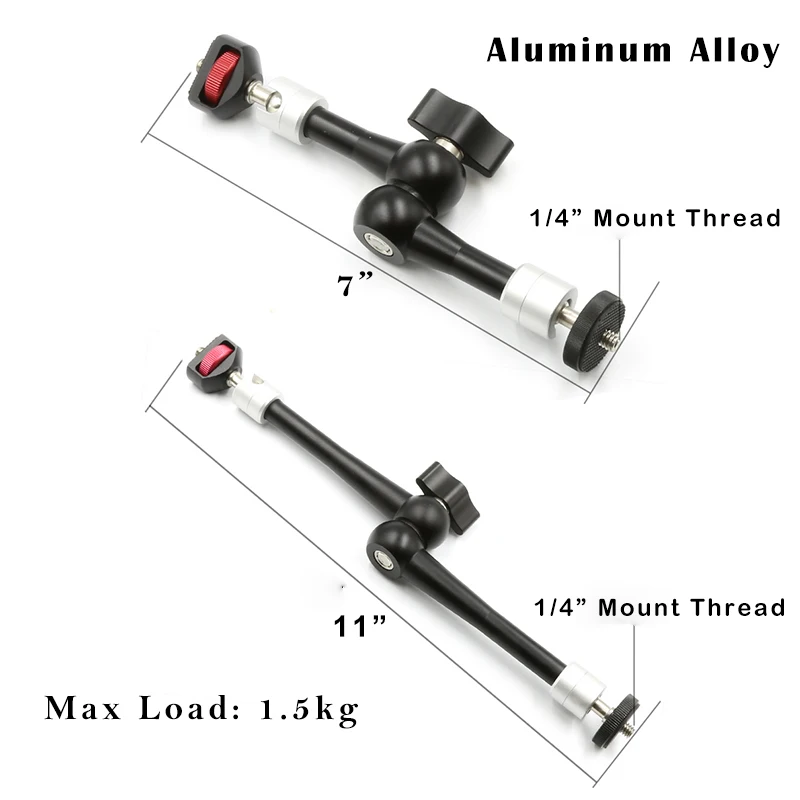 Universal Magic Arm Mount Adapter Dual Ball Head Hot hoe 14 Tripod Camera Magic Arm With Dual Nato Clamp Ball Head