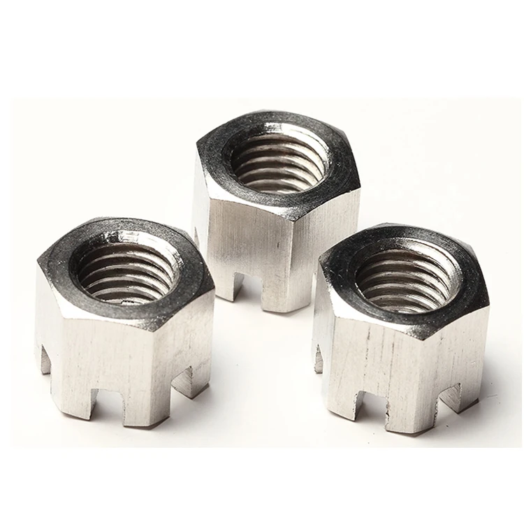 GB58 slotted nuts M6-42 Hardware Manufacturer Slotted Round Lock Hexagon Head Hex Slotted Castle Crown Nut Hexagon Slotted Nuts