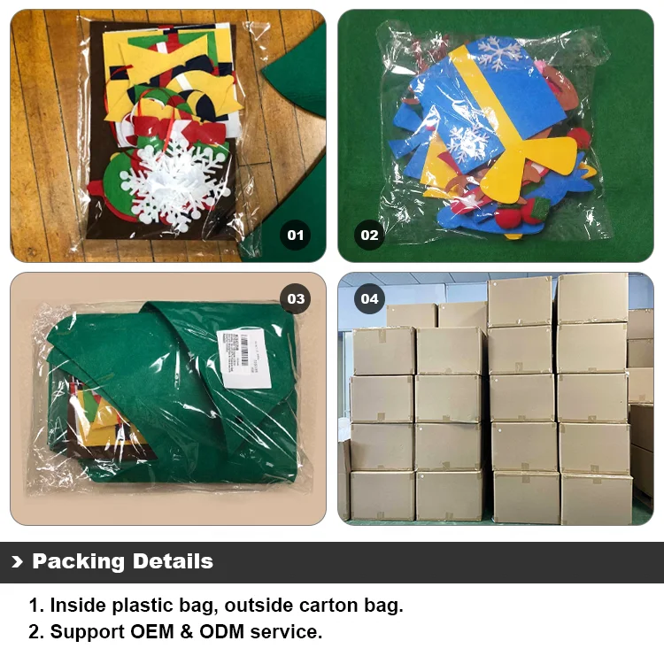 3D DIY детское войлочное украшение для рождественской елки ручной работы с подвесными украшениями