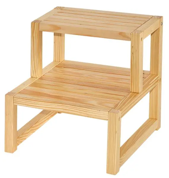 Bamboo bench tool ladder chair  2 step  toddlers bathroom toilet step stool for kids and adults