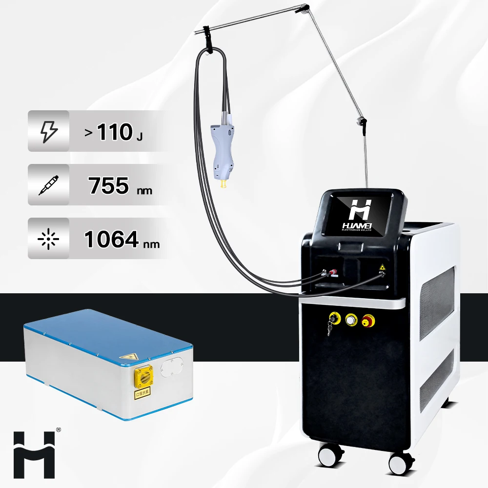 HUAMEI Fiber laser 755 nm 1064nm pro plus alexandrite laser 2024 NEW LASER fast hair removal machine with MDSAP