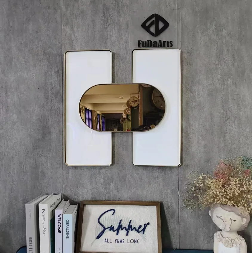 61CM 3D Modern Simple Iron Art Wall Hanging Light Luxury Creative Decoration Mirror Home Decor new dropshipping products 2024