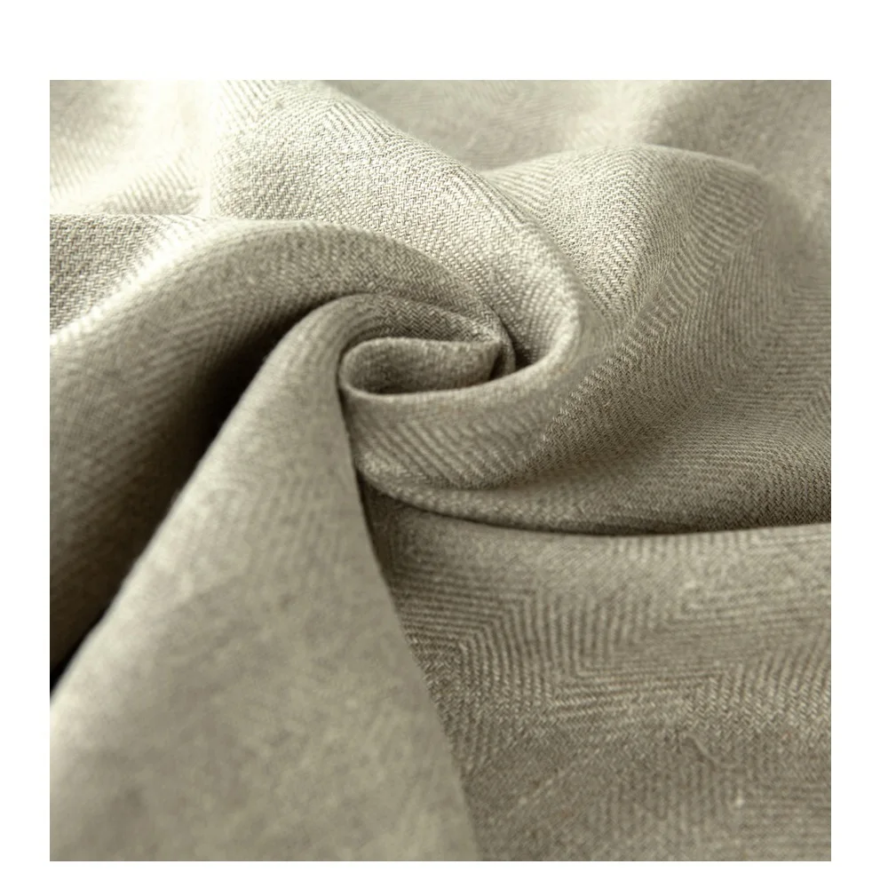 Высококачественная 320 GSM 100% льняная тканая ткань с органическим принтом натуральная мягкая дышащая одежда для домашнего использования рубашки