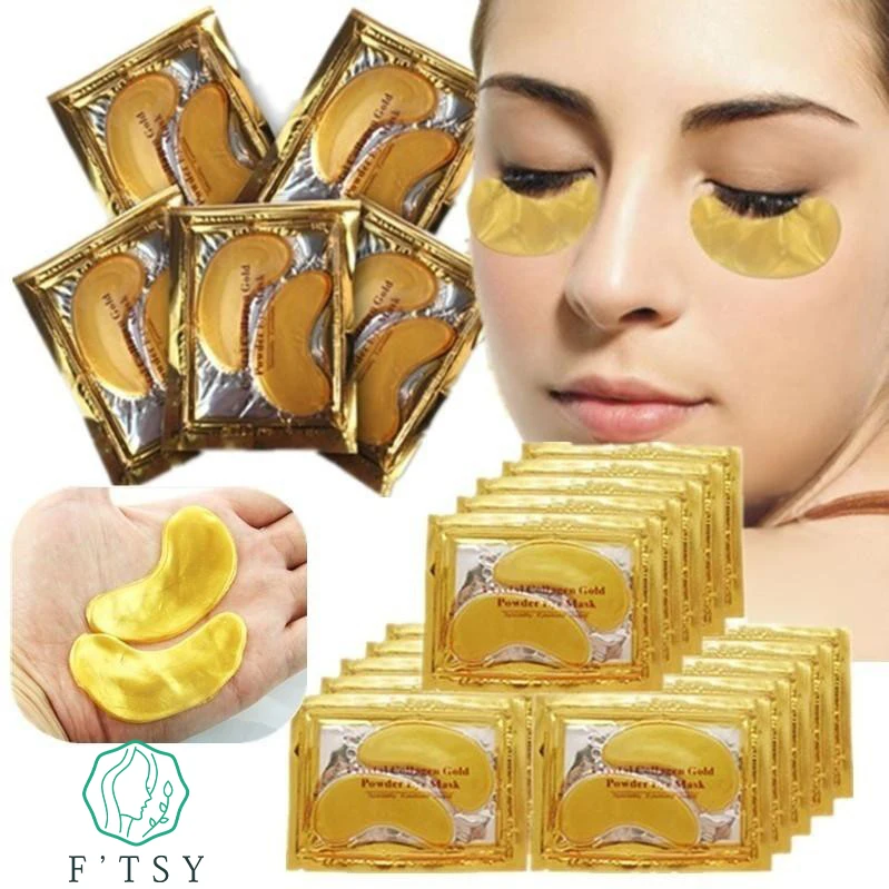 Crystal Collagen Gold Powder Eye Mask Anti Aging Dark Circles Acne Beauty Patches For Eye
